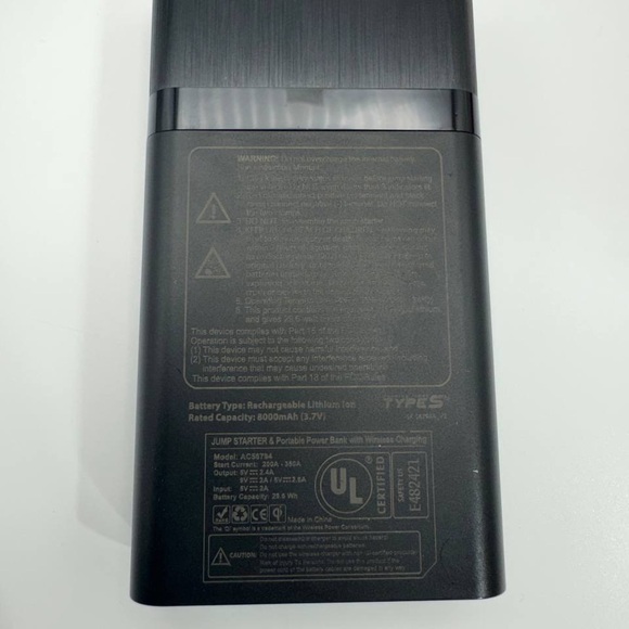 TypeS Portable Power bank Jump starter w/ wireless charging AC56794-60 - Picture 2 of 10